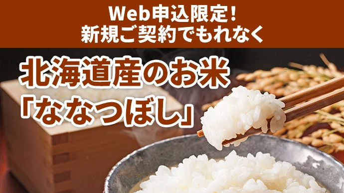 Web申込限定!新規ご契約でもれなく 北海道産のお米「ななつぼし」