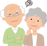 悩んでいる老夫婦